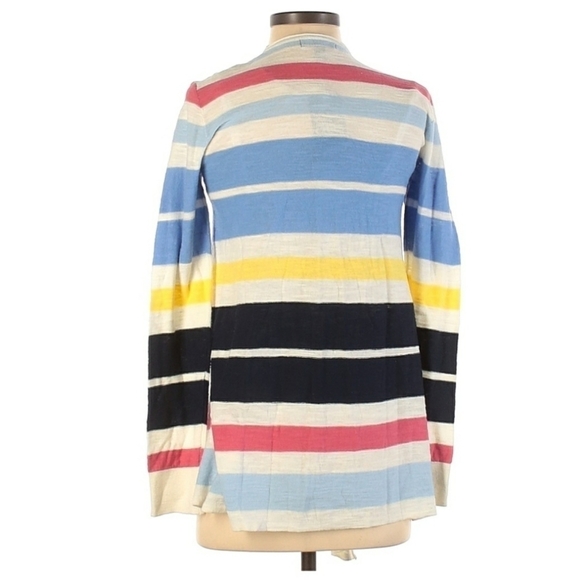 NWT Chaps Denim Striped Open Cardigan Women's Small S Spring 100% Cotton New - Picture 2 of 6